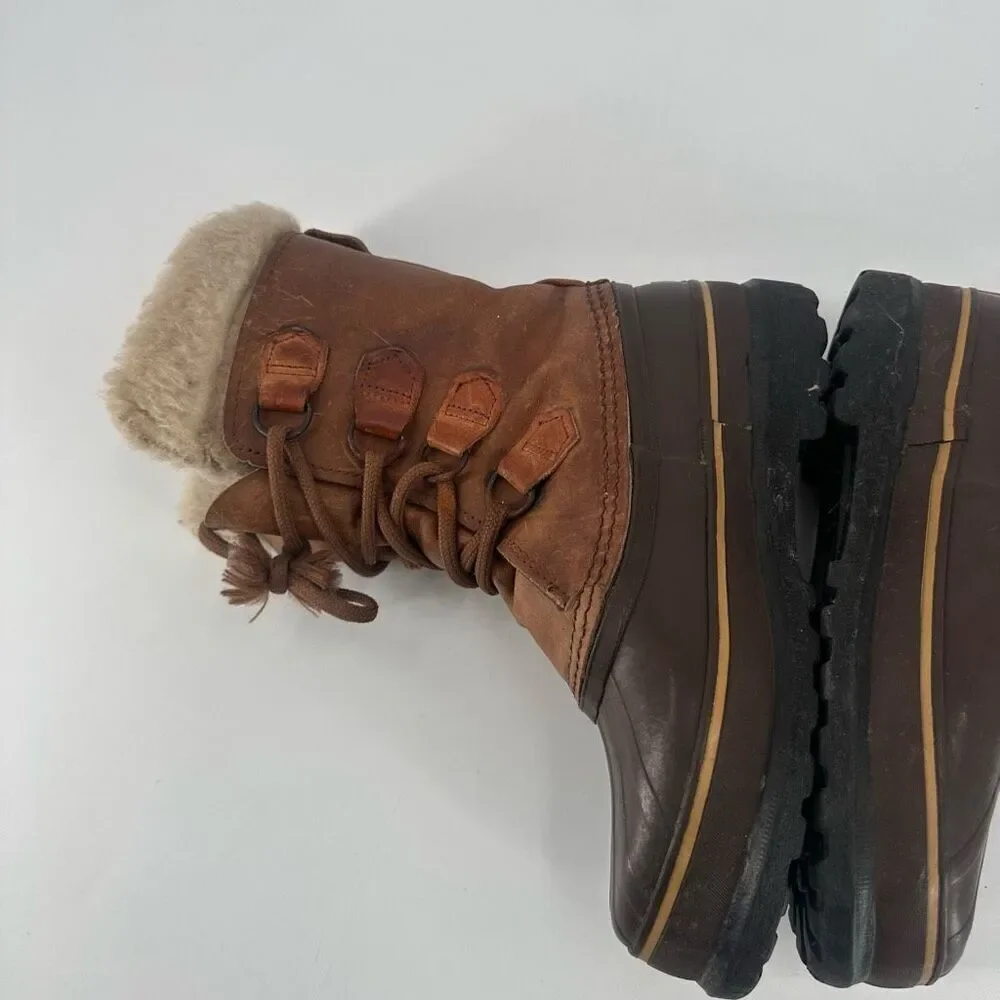 Sorel Women’s Alpine Waterproof Sherpa Lined leather Boots size 7 Duck‎ Caribou
